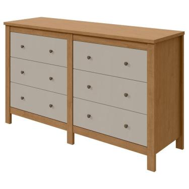 Imagem de Cômoda Maggiore 6 Gavetas Amêndoa Clean /Off White
