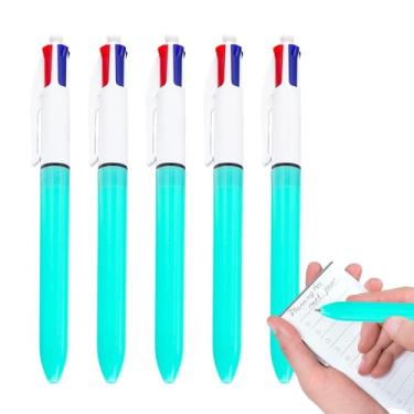 Imagem de Shakven Canetas esferográficas retráteis, canetas de escrita Rollerball | Caneta Rollerball colorida 4 em 1-5 canetas de diário dos pces, canetas criativas do rollerball do ponto fino para escrever,