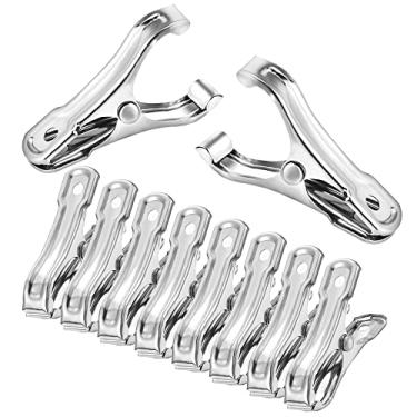 Imagem de Nagoofun Clipes de estufa 80 peças para rede de jardim, clipes de jardim de aço inoxidável com forte aderência mantêm a cobertura da planta ou pano de sombra com segurança, grampos de jardim para uso em aros de 1,9 cm, 1,2 cm, 1,2 cm, 1,9 cm