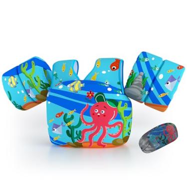 Imagem de DOOHALO Boia de natação infantil para crianças de 12,7 a 31,8 kg. Colete flutuante de ombro e braço adequado para meninos e meninas de 2 a 8 anos