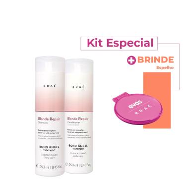 Imagem de Kit Braé Blond Repair Shampoo Condicionador e Espelho Colab (3 produtos)