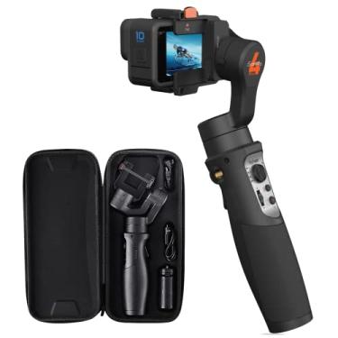 Imagem de hohem Estabilizador gimbal iSteady Pro 4 de 3 eixos para GoPro Hero 11/10/9/8/7/6/5, suporte de tripé portátil compatível com DJI OSMO Action, Insta360 ONE R, suporta controle sem fio antivibração,