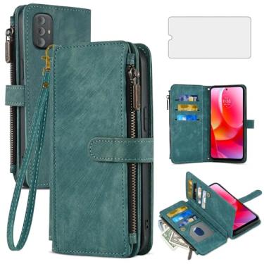 Imagem de Asuwish Capa de telefone para Motorola Moto G Power 2022/MotoG Play 2023/G Pure 2021 capa carteira e protetor de tela de vidro temperado flip porta-cartão celular XT2165DL XT2163DL XT2165-5 XT2271-5