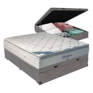 Imagem de Cama + Box com Baú Casal e Colchão Freedom Ortobom D33