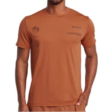 Imagem de RVCA Camiseta esportiva esportiva respirável masculina, Terracota (Rvca Runner), M