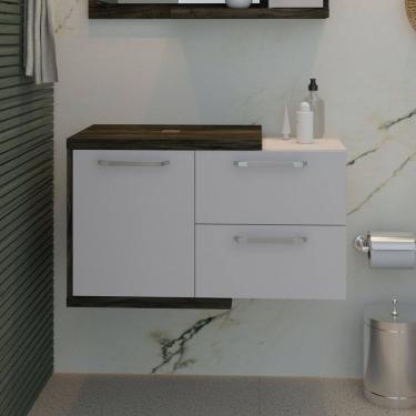 Imagem de Armário Gabinete Nexus 83P Carvalho Dark/Branco Chess