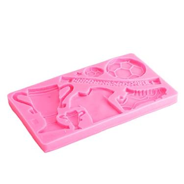 Imagem de Troféu de Futebol Moldes de Fondant de Silicone Diy Molde de Cozimento Rosa para Bolo Chocolate Sabão Argila Artesanato