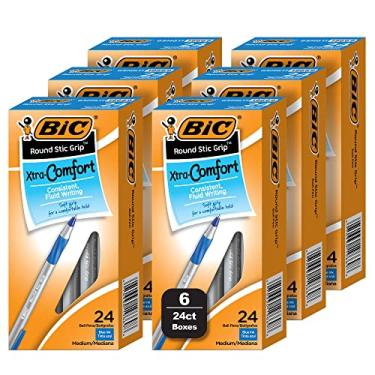 Imagem de BIC Canetas esferográficas redondas Stic Xtra Life, ponta média (1,0 mm), pacote com 144 canetas esferográficas nº 1 em vendas