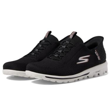 Imagem de Skechers Tênis feminino Go Walk Travel Milan Hands Free Slip-ins, Preto/rosa, 43