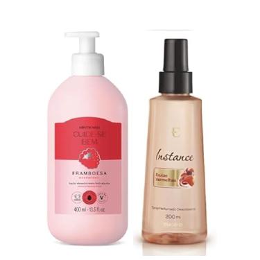 Imagem de Generico Combo de Cuidados Pessoais: Body Splash Frutas Vermelhas Instance + Loo Hidratante Cuide-se Bem Framboesa, 200 ml e 400 ml