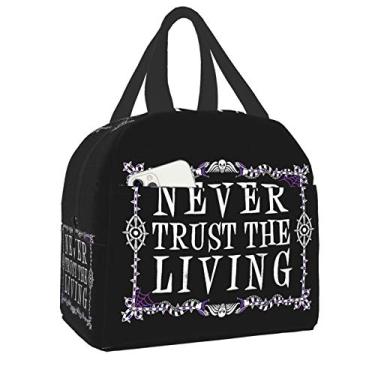 Imagem de antcreptson Never Trust The Living Beetlejuice saco de isolamento grosso impermeável para piquenique, lancheira portátil grande, pacote de isolamento térmico