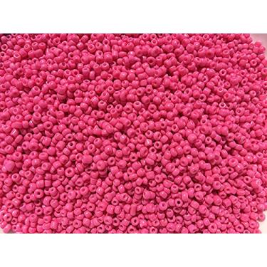 Imagem de Tamanho das contas de semente: 11/0 50 g / 1,76 oz (rosa choque opaco)