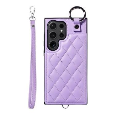 Imagem de Capa de celular com alça para cartão para Samsung Galaxy S23 S21 FE S24 S22 Ultra A15 A23 A52S A25 A33 A34 A35 A54 A55 5G A05 A05S A24 4G, roxa, para Galaxy A13 (A13 5G)