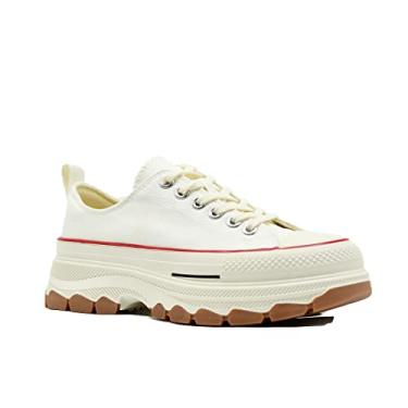 Imagem de Rebamima 2023 New Degisn Tênis feminino plataforma lona Fashione, Branco, 38