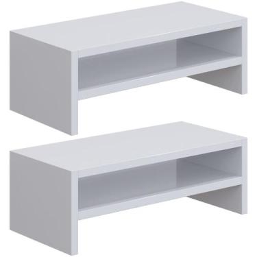 Imagem de Kit 02 Suportes Para Monitor Stand Home Office Lap 63 cm L03 Branco - 