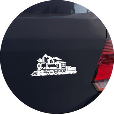 Imagem de Adesivo de Carro Trenzinho Locomotiva a Vapor - Cor Branco - Melhor Ad