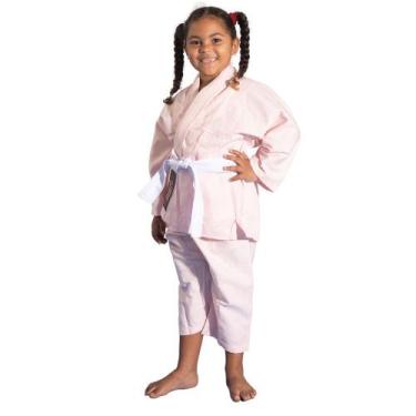 Imagem de Kimono Jiu-Jitsu Judô Infantil Rosa 1 Fit, M2, Rosa