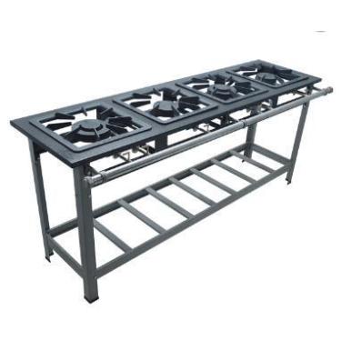Imagem de Fogão c/ Pé Aço 430 Baixa Pressão Super Luxo 40x40 Perfil 6,5 2QD 2QS 