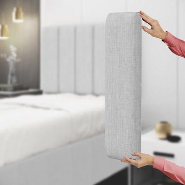 Imagem de Painel Modulado Nashira 140 Linho Aradecor, Cinza Claro, CASAL PADRãO