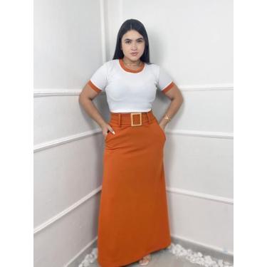 Imagem de Conjunto Plus Size Saia Longa Fivela Moda Evangélica Feminina - MISS F