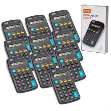 Imagem de Kit 10 Calculadora Bolso 08 Dígitos Pequena Escolar Comércio - mori