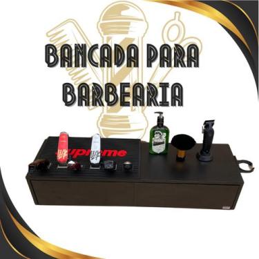 Imagem de Bancada Console Barbeiro Preto Com 2 Gavetas - Sukev, Bancada para bar