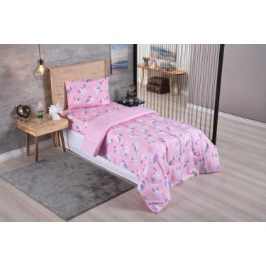 Imagem de Kit Edredom Solteiro Infantil Unicórnio 3 peças - Alegria - Lux Enxova