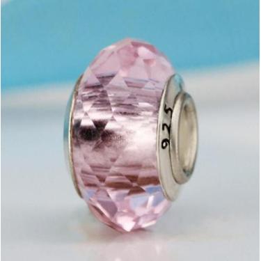 Imagem de Conjunto Berloque Murano Prata 925 - JMH Sets, Rosa acrílico