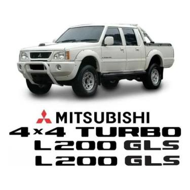 Imagem de Kit Adesivos Mitsubishi L200 Gl 4x4 Turbo L200glt - Resitank, Preto