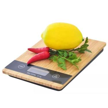 Imagem de Balança digital de Cozinha Bambu 15 X 22cm 5kg - Wincy