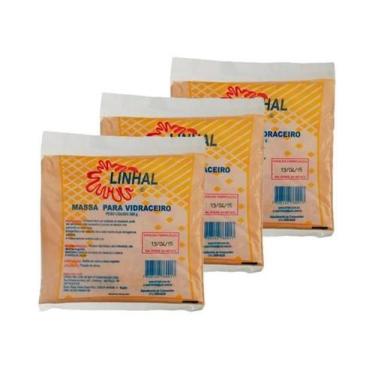Imagem de Kit 3 Un Massa Para Vidraceiro 500G Linhal