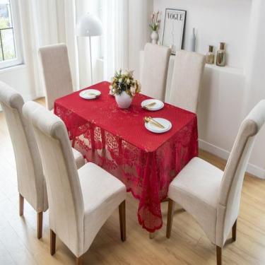 Imagem de Toalha de Mesa Renda 6 Cadeiras Diversas Cores Luxuosa Moderna - Eva E