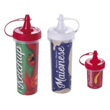 Imagem de Conjunto 6 Porta Molhos Katchup Maionese Pimenta Plasutil