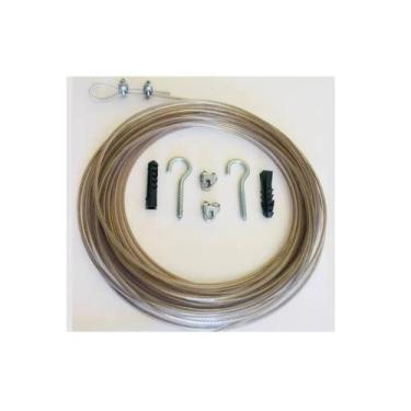 Imagem de Kit Varal Cabo Aço Encapado De 4mm 50mt Com Gancho E Clips - mtineli, 