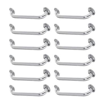 Imagem de Alça Apoio Banheiro Kit 12 uni Inox 50cm Idoso Cadeirante Acessibilida