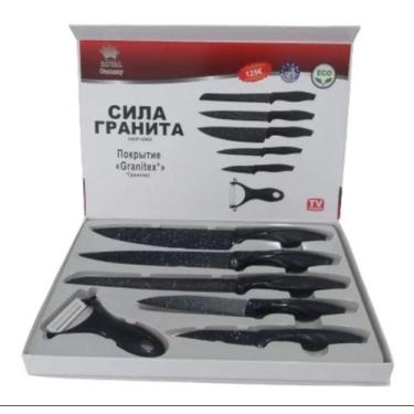 Imagem de Jogo Kit De Facas Churrasco Antiaderente Afiadas 6 Peças - Litorânea C