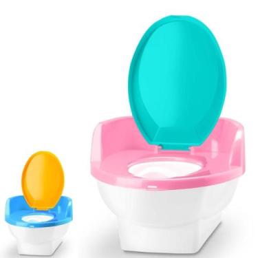 Imagem de Pinico Colorido Bebê Menina Assento Anatômico Encaixa no Vaso Sanitári