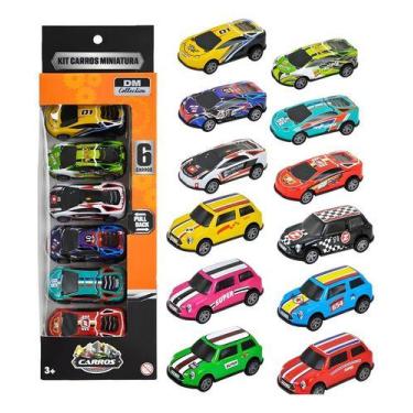 Imagem de Kit 6 Carrinhos De Fricção Metal Racing Estilo Hot Wheels - DM Toys, M