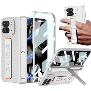 Imagem de YQODSZ Capa dobrável para Google Pixel 9 Pro com pulseira, capa dobrável para Google 9 Pro com cobertura total, capa protetora com suporte de dobradiça, capa protetora para Google Pixel 9 Pro Fold