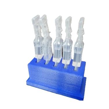 Imagem de Suporte e armazenamento para frascos de colírio descartáveis de uso único, comporta 5 frascos descartáveis de uso único por suporte - Znet3D (azul)