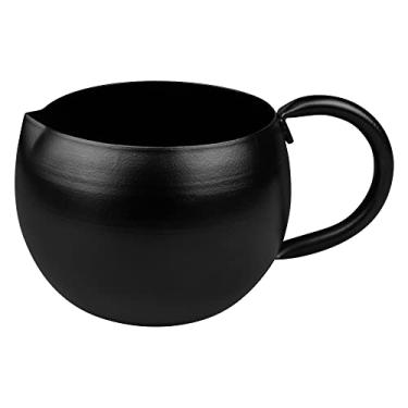 Imagem de GoCraft Jarro de creme preto fosco com alça | Jarro pequeno de ferro para servir leite, creme de café, molho de salada, xarope de bordo, açúcar - recipiente perfeito para uso em casa, café e