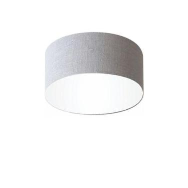 Imagem de Plafon Cilíndrico Md-3010 Cúpula em Tecido 30x12cm Cinza - Bivolt - Vi