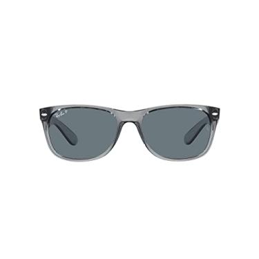 Imagem de Ray-Ban Óculos de sol RB2132 New Wayfarer Square, Cinza transparente/azul escuro polarizado, 58 mm