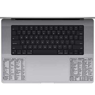Imagem de Adesivo de atalhos de teclado TEACHUCOMP para Mac OS Plus Microsoft Word e Excel (para Mac/MacBook) Folha de referências de auxílio de treinamento - vinil, laminado, adesivo sem resíduos