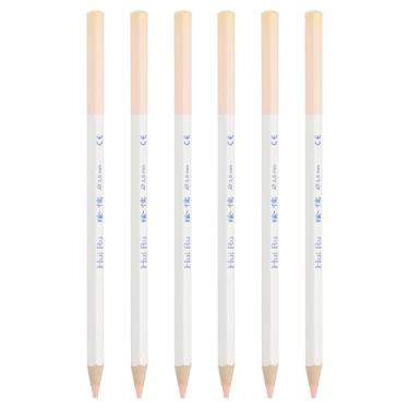 Imagem de PATIKIL Conjunto de lápis de cor laranja claro, 6 lápis de cor a óleo, lápis de desenho de madeira para artistas, pintura, esboço