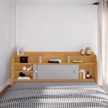 Imagem de Cabeceira Casal com Portas Elisa Naturalle e Off White - Framar