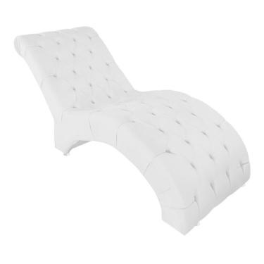 Imagem de Recamier Divã Espreguiçadeira Para Sala Cliníca Leila Suede branco