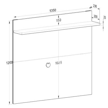 Imagem de Painel Benevello 40" em Mdp com Prateleira Branco com Siena