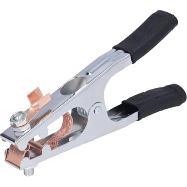 Imagem de Grampo de terra galvanizado de metal preto 500A para solda de cobre com manga de borracha, clipe de aterramento de cobre para soldador manual, equipamento de soldagem e acessórios