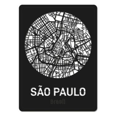 Imagem de Mapas de cidades recortados em madeira 3mm - Dekalque, Preto